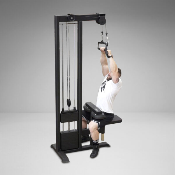 The Watson Single Stack Dual Cable Pulldown is an extremely efficient lat pulldown machine that can be used with a single arm motion or both arms together. The ultra-smooth pulley system and twin swiveling top pulleys allow you to pull down at any angle to target different parts of the lats.