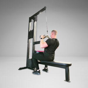 Lat pulldowns & low pulley rows in 1 compact machine!