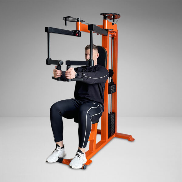 The Watson Pec Fly / Rear Delt is a dual-use machine that perfectly isolates the chest with fully adjustable arms and handles.